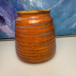 Cowan Pottery Arts & Crafts 1930s Ribbed Vase 5" Tall Art Pottery V34 Handmade